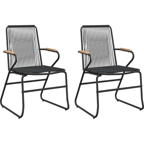 Maison Exclusive - Gartenstühle 2 Stk. Schwarz 58x59x85,5 cm PVC (1/5)
