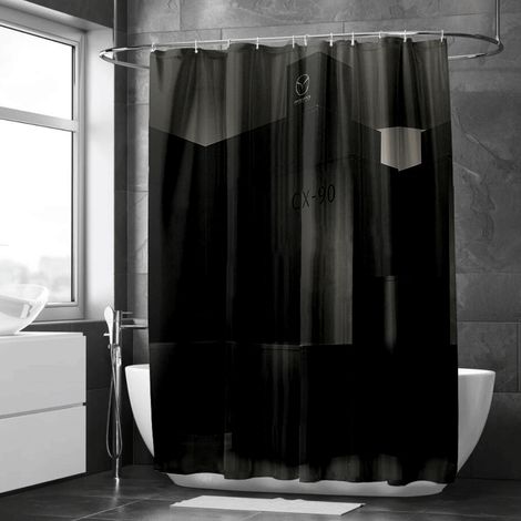 Rideau de douche motif encre nature douce, polyester imperméable, 90x180 cm
