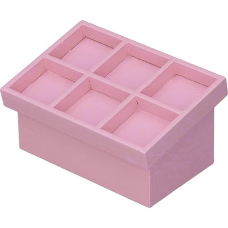 Étagère miniature à fruits et légumes pour maisons de poupées, échelle 1:12, colorée et charmante, en bois, pour la décoration de modèles réduits, rose. (1/5)