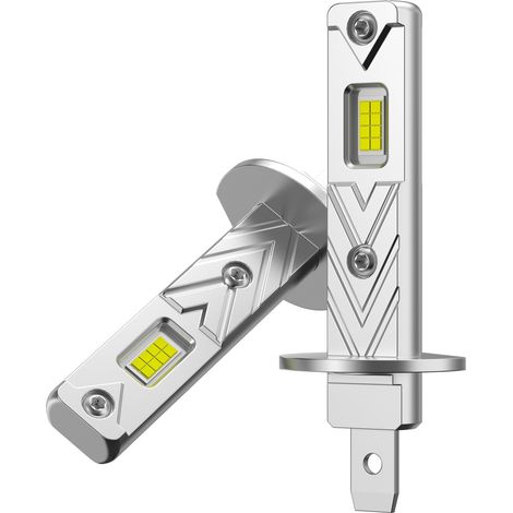 Ampoule H1 LED 30000LM, Ampoule Voiture H1 LED 6500K, CSP LED 12V, 80W, Plug and Play(H1(30000LM))Aluminium, Prête à Emploi étanche IP68, 2 Pièces (1/5)