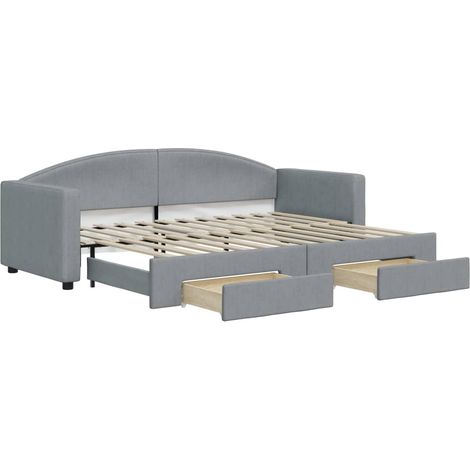 Maison Exclusive - Divano Letto Estraibile Cassetti Grigio Chiaro 80x200cm Tessuto