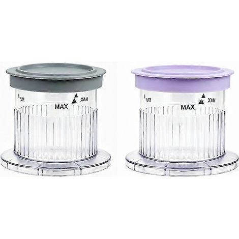 Compatible avec la sorbetière Cuisinart FastFreeze 5 en 1, lot de 2 pots à glace avec couvercles, gris/violet (1/5)