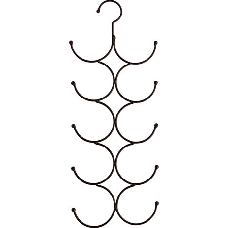 Lntyq Porte-foulard, organisateur de garde-robe pour les accessoires, Portemanteau,cintre, corde d'anneau pliable à 10 cercles, chaussettes pour fentes,Bronze,20 52Cm