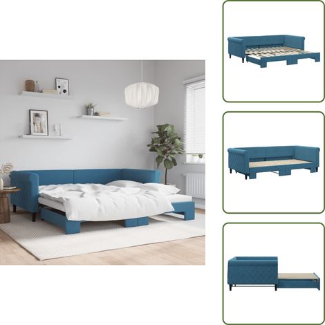 Sofá cama terciopelo - vidaXL Sofá cama nido terciopelo azul 100x200 cm - Sofá cama moderno