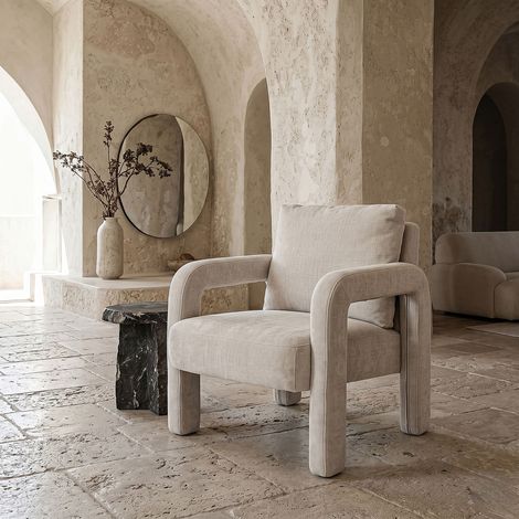 Fauteuil - HOME DECO FACTORY - Emilia - Confort - Blanc (1/5)