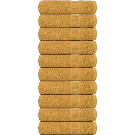 vidaXL Badetücher 10 Stk. Golden 100x150 cm 360 g/m² 100% Baumwolle
