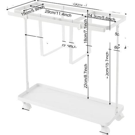 Estante para guardar esterillas de yoga, diseño móvil, construcción duradera, BLANCO (1/2)