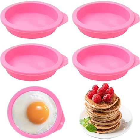 4 Pcs Silicone Egg Molds, Air Fryer Bites for Muffin Lids, Toast, Non-Stick Accessories