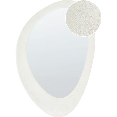 Wall Mirror AUDES 60 cm 90 cm Velvet Off-White