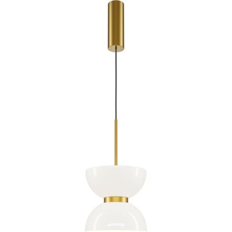 Suspension LED verre métal lumière blanc chaud 3000 K 1300 lm Ø 22 cm ronde H : max. (1/5)