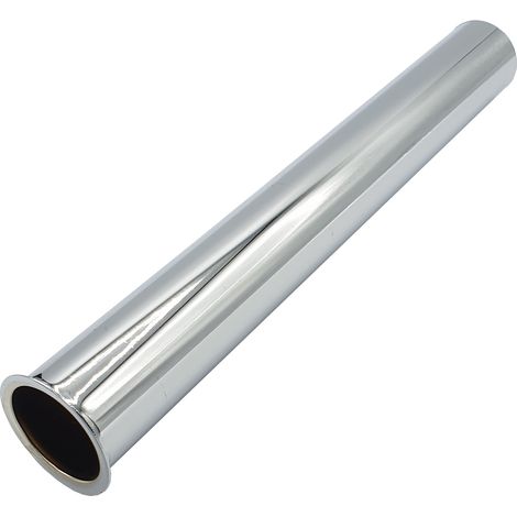 Tubo recto cromado para sifón de 32 mm con brida, longitud 250 mm (1/3)