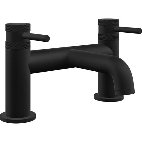 Core Matt Black Modern Round Style Bath Filler Bathroom Tap (1/5)