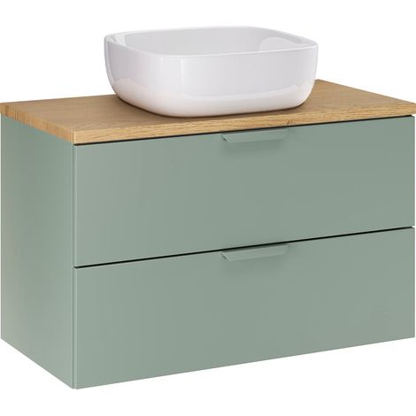 Mobile bagno con lavabo Oria verde 80cm (1/5)