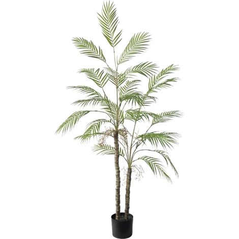 Palma artificiale, design realistico, facile da montare, 150 cm, 2 pali, verde. (1/2)