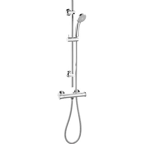 Signature Emerge Thermostatic Bar Mixer Shower with Adjustable Shower Riser Kit - Chrome (1/2)