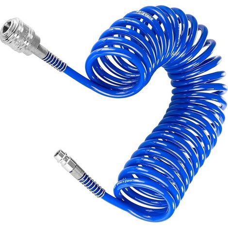 Tuyau Compresseur D'air, 5 m Flexible Compresseur Air, Diamètre 6,5 × 10 mm Tuyau Pneumatique, avec Raccord 1/4 Pouce, Distribution de Gaz (1/5)