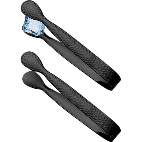 Lot de 2 petites pinces à sucre en acier inoxydable - Pince de service pour la maison - Pour tranches de citron, barman à la maison, de thé, boulangerie, restaurant, hôtel, club (1/5)