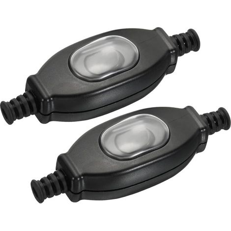2 Pièces Interrupteur de cordon en ligne étanche, interrupteurs à bascule pour lampe à cordon marche/arrêt, interrupteur d'appareil 250V 3A AC, interrupteur de câble de cordon de lampe