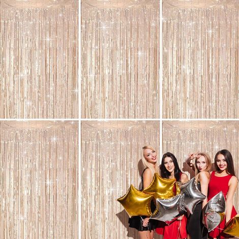 (6-teilig) Paillettenvorhang, 1 m x 2 m Geburtstagsvorhang, Geburtstagshintergrund, Weihnachtsgirlande, Partydekoration, Fotoshootings, Weihnachten (1/5)