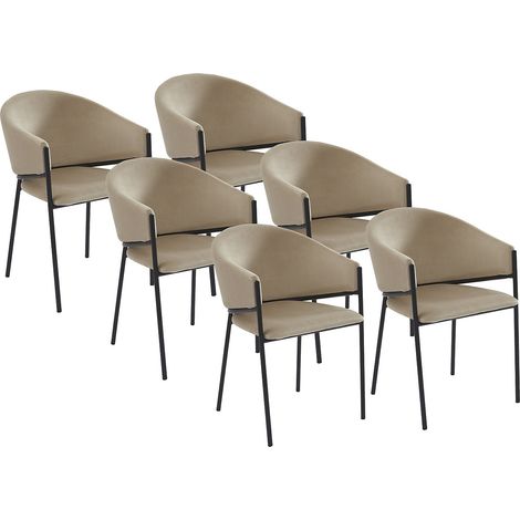 Sedia con braccioli in Velluto e Metallo Nero Beige  - Lotto di 6 - ORDIDA di Pascal MORABITO