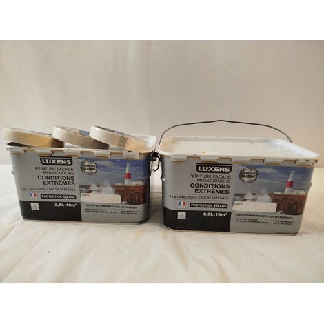 Lot de 2 - LUXENS - Peinture Façade Monocouche - Technologie Siloxane - Protection 15 ans - Voir photos (1/4)