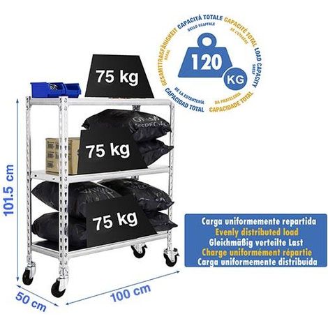 Simonrack Scaffale metallico galva robusto 3 livelli