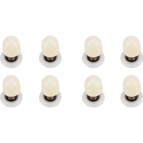8 pcs Laiton ABS Porte de douche Rouleaux coureurs poulies portes de salle de bain matériel pour la salle de bain Porte coulissante en verre 23mm (1/5)