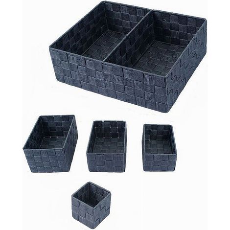 Cleafe - 11 Pz Scatole Tessuto Componibili Organizer Bagno Armadi Cassetti Scaffali 79080 - (1/2)