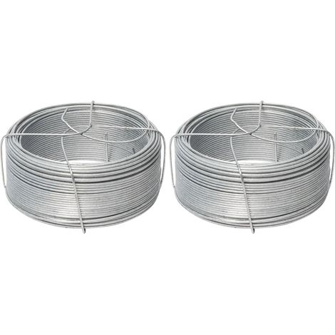 2 - Fil De Fer Galvanisé - Bobine 50 M - Diamètre 1,1 Mm - Fixation Végétaux Et Réparations Diverses - Usage Jardinage Et Bricolage - Gris - 50 M X 1,1 Mm