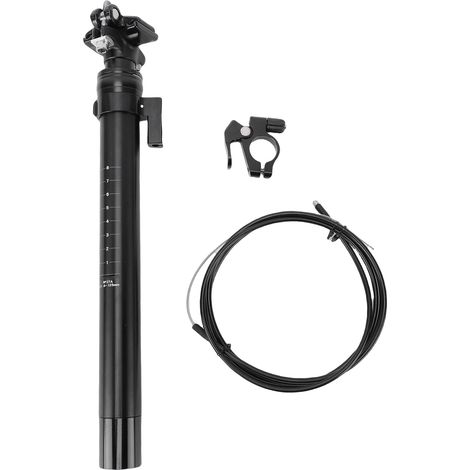 Tige de selle télescopique de vélo à débattement de 125 mm en alliage d'aluminium avec kit de câble pour vélos de route et VTT (31,6 mm / 1,24 po) (1/5)