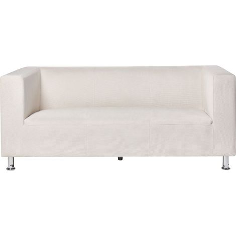 Sofa 3-Sitzer FLORO Chenillegewebe Cremeweiß