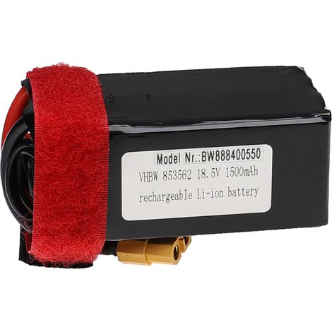 vhbw Batería recargable compatible con XT60 clavija (m) para modelismo p ej coche carreras, avión (1500mAh, 18,5V, polímero de litio) (1/3)