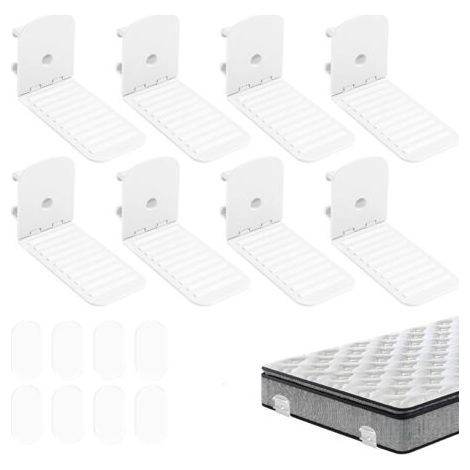 (8pcs)Fitted Sheet Fastener, Anti-Slip Fitted Sheet Tensioner, Set of 8 Bed Lock with Locking Strap, Fitted Sheet Hold for All Mattresses (1/5)