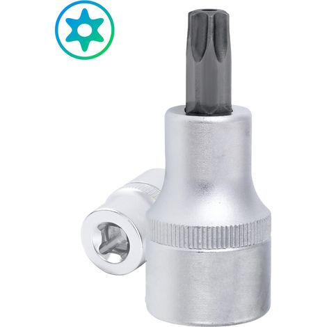 Vaso con punta TORX INVIOLABLE / TORX SEGURIDAD de 1/4" acero CRV, medida T9H (1/5)