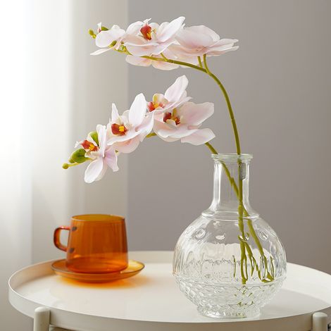 Lot de 2 fleurs artificielles de phalaenopsis (5 pièces) pour la décoration intérieure-AquaForge (1/5)