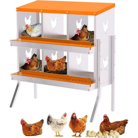 Hühnernestkasten, Eier-Sammeldesign, langlebender verzinkter Stahl, Mit Stand (1/2)