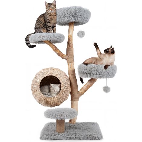 COSTWAY Albero per Gatti da Interno Alto 134 cm (Grigio) (1/5)