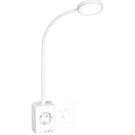 Lampe de Lecture LED Dimmable Blanc avec Fiche et Prise Electrique, Applique Murale de Chevet, Deux Interrupteur Tactile, 3 Modes de Couleur Eclairage, Ports de Chargement Sortie USB (1/4)
