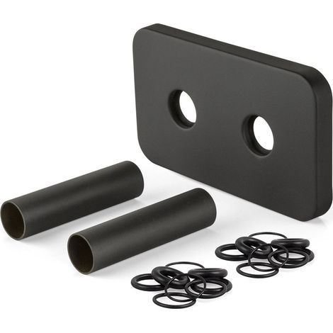 Set copritubo con rosone a 2 fori in ottone colore nero APM 062NN.70  Nero