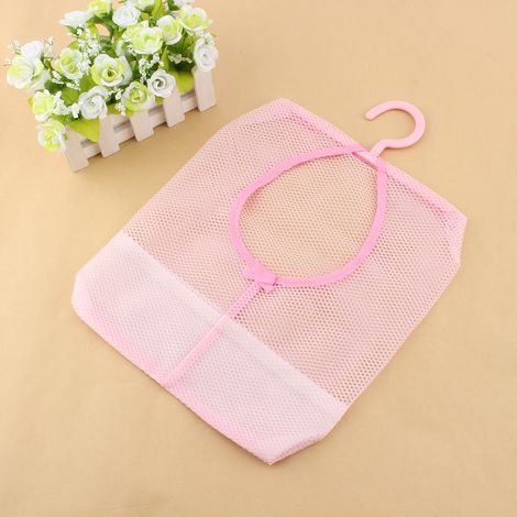 Sac de rangement suspendu en filet pour linge et salle de bain, vêtements et jouets, crochet de suspension (1/4)