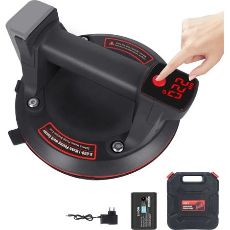 Ventouse électrique 8 pouces grand format écran LCD capacité 220 KG adaptée carrelage pierre métal et surfaces lisses (1/5)