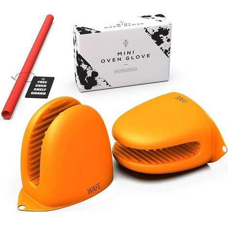 Mini Gants pour friteuse à air - 2 Gants en Silicone - Manique résistante à la Chaleur pour Cuisine, Barbecue et grillades - Taille Unique avec Protection pour Grille de Four (1/5)