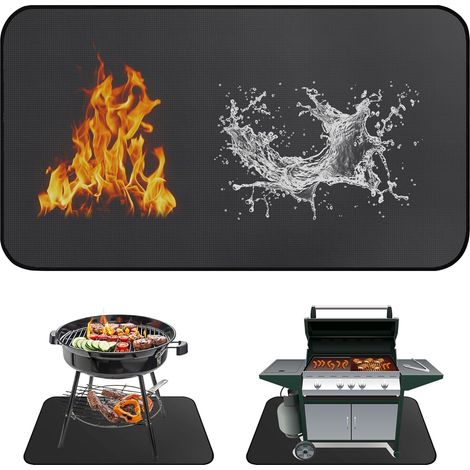 Tapis Barbecue Sol Exterieur, 60 x 105cm Tapis Barbecue Ignifuge Pliable, Tapis Ignifuge pour la Protection des Terrasses et de l’herbe (1/5)