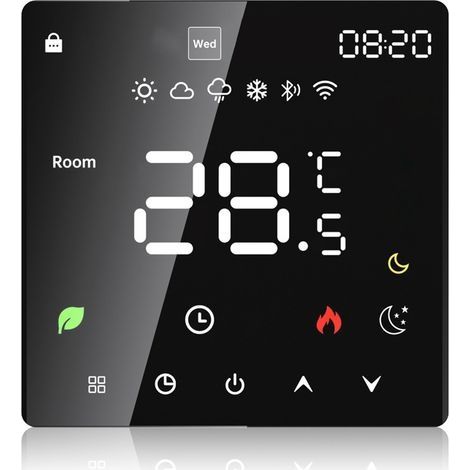 Thermostat Intelligent WiFi Tuya pour Plancher Chauffant Électrique, Compatible avec Chaudières Gaz à Fonction Liaison pour Contrôle Plancher Chauffant Hydraulique (1/2)
