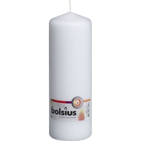 Bolsius Stumpenkerze weiß, Höhe 20 cm, Ø 6,8 cm Kerze Dekokerzen