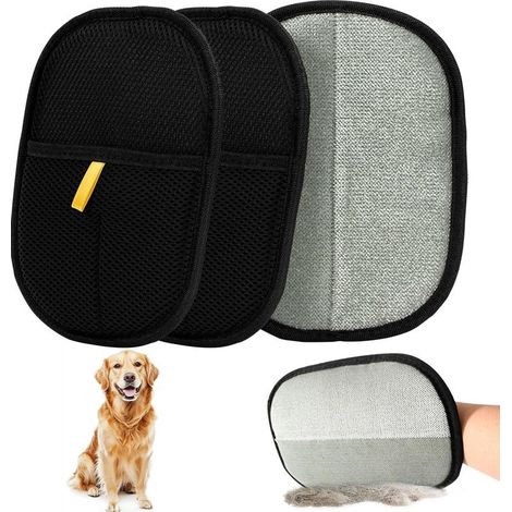 Pièces Gant Poil Chat, Double Face Brosse Poils Animaux, Réutilisable Brosse Anti Poils Animaux pour Lavage DémêLage Et Toilettage, Gant Brosse Chat pour Canapé Meubles Tapis Siège Auto (1/5)