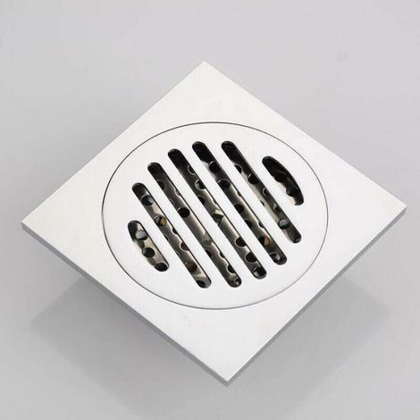 Siphon De Sol - 100x100 mm - Acier Inoxydable - Pour Douche Et Cuisine - 1 Unite (1/4)