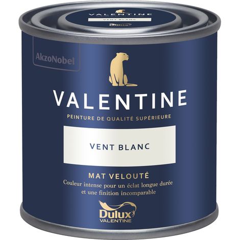 Dulux Valentine Peinture intérieure de haute qualité - Valentine - Couleur intense & pouvoir couvrant élevé - Mat Velouté Vent Blanc 0,125 L