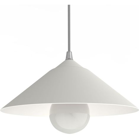 LUMICOM  CHAPEAU Sospensione, 1XE27, max 42W, metallo, bianco opaco, D25cm