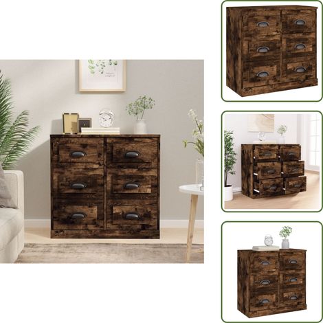Sideboard Räuchereiche 70x35,5x67,5 cm Holzwerkstoff - Sideboard - Wohnzimmermöbel - Holzmöbel - Regal - Aufbewahrung (1/5)